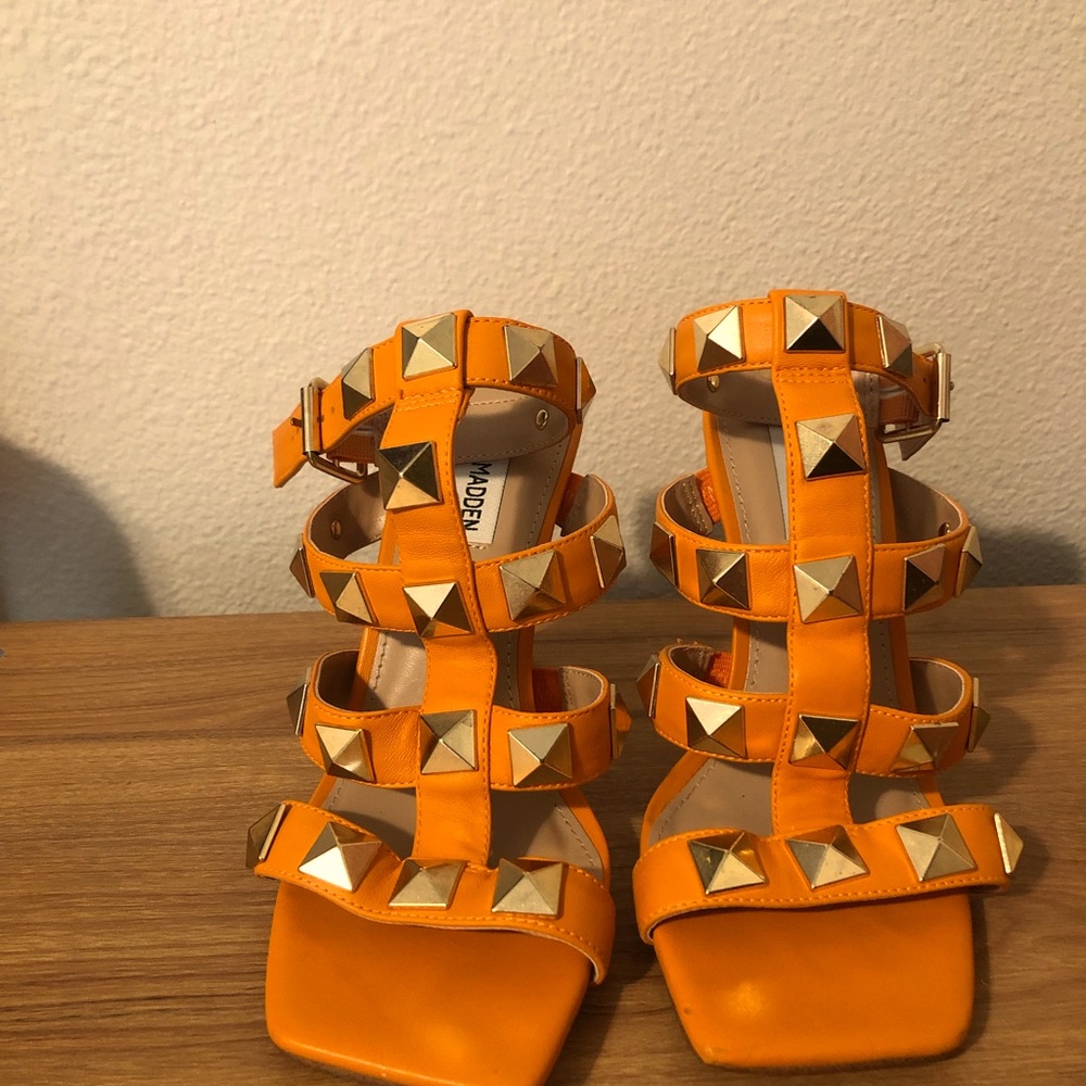 Steve Madden Orange Studded Heels